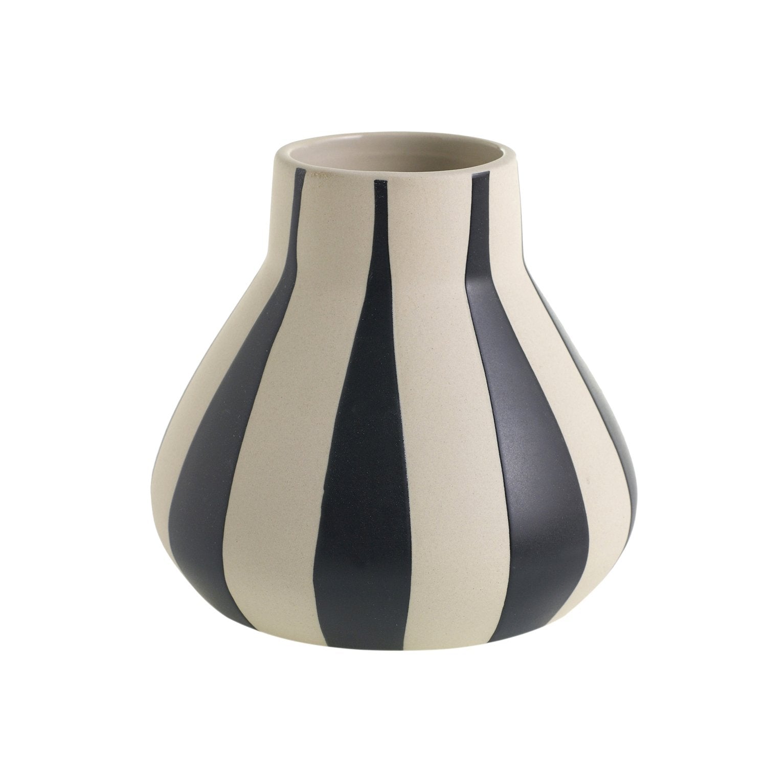 Frankel Large Stripes Vase - Black Rooster Maison