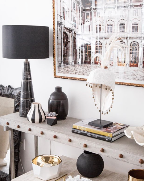 Frankel Large Stripes Vase - Black Rooster Maison