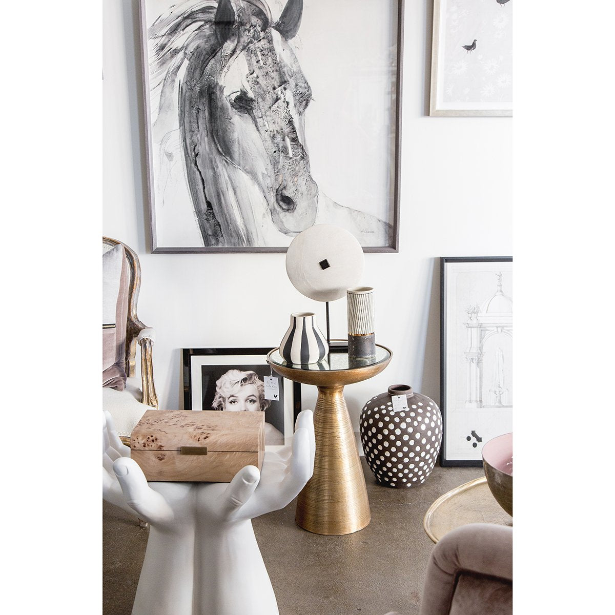 Frankel Large Stripes Vase - Black Rooster Maison